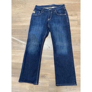 Cinch Carter 2.4 Mens 31x30 Blue Denim Western Bootcut Cowboy Thick Stitch Jeans
